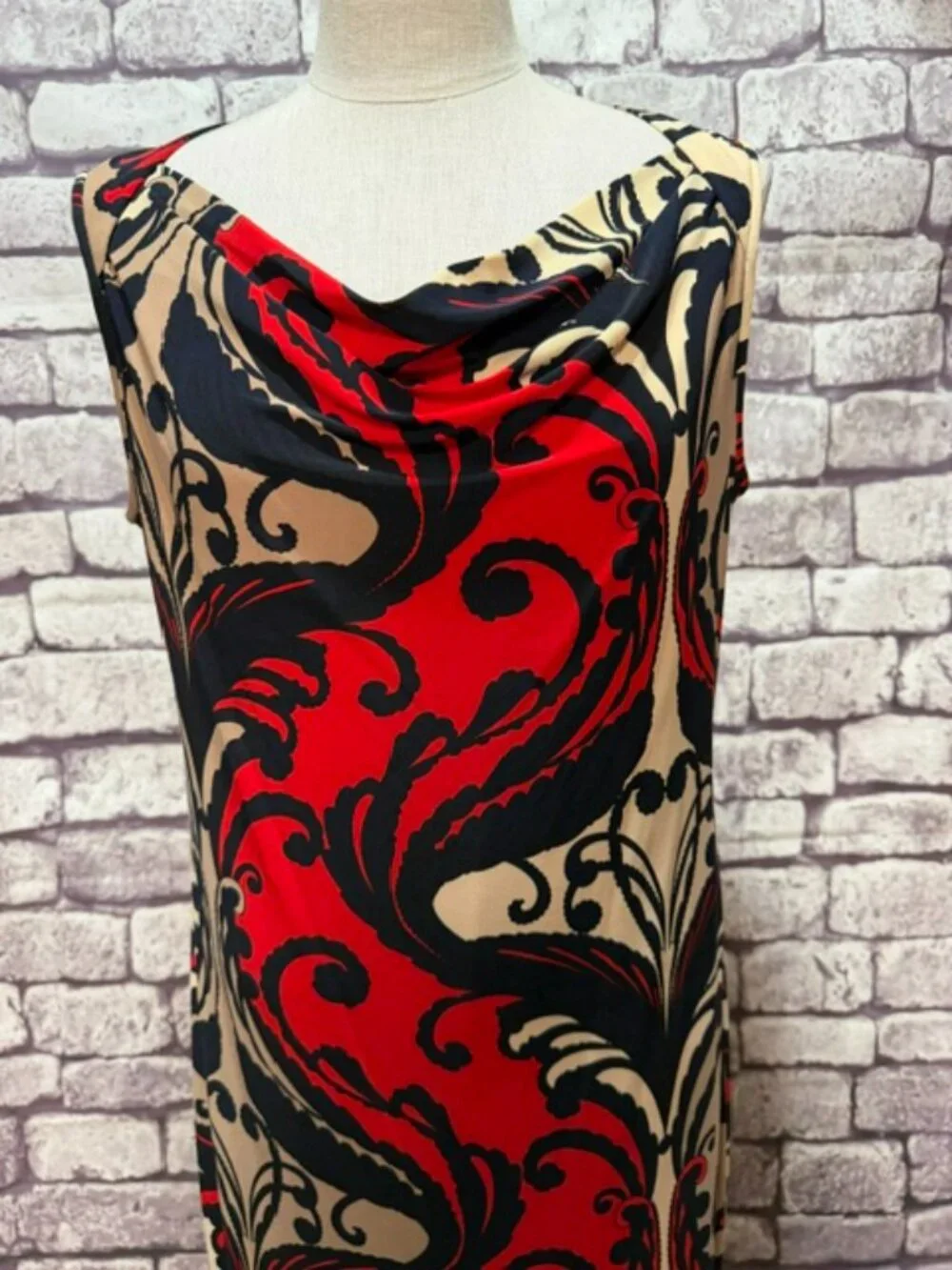 Evan Picone Sleeveless Drapped Neck Dress Size 12